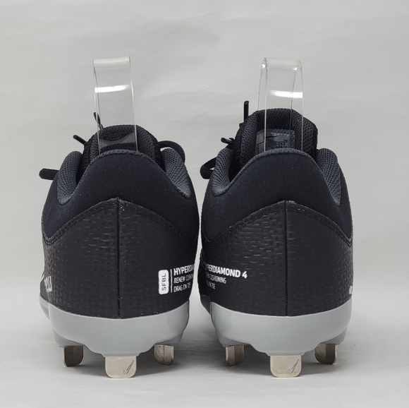 Nike Hyperdiamond 4 Pro Metal Softball Cleats Black CZ5920-010 Womens Size 8 New - Picture 7 of 11